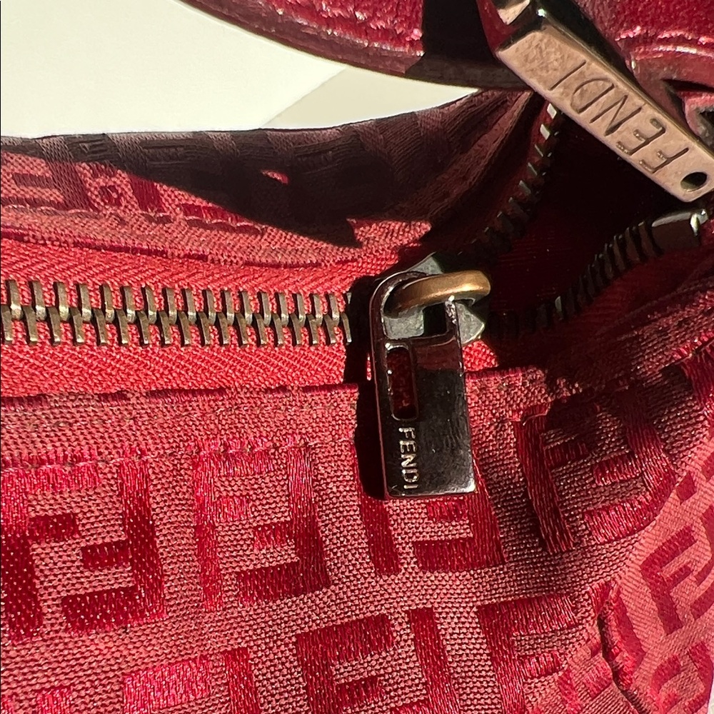 Vintage Fendi Red Zucchino Mini Pochette by Karl Lagerfield - Picture 9 of 9
